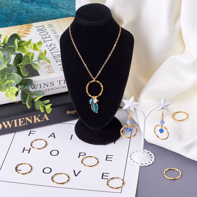 Craftdady 50Pcs 22mm Tibetan Round Linking Rings Antique Gold Alloy Hollow Bezels Circle Frames Pendants Connector Charms for Dangle Earrings Jewelry Crafts Making - Image 4